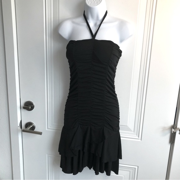 Absolute Angel Dresses & Skirts - 🔴 4/$15 Black shirred ruched ruffle tiered dress sz M in EUC